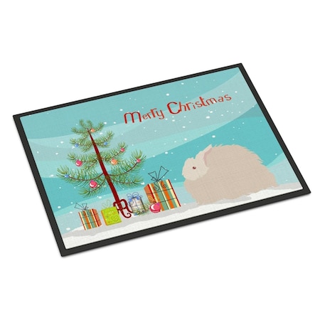 Carolines Treasures Fluffy Angora Rabbit Christmas Indoor or Outdoor Mat, 18 x 27 in. BB9326MAT
